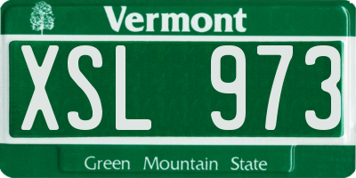 VT license plate XSL973