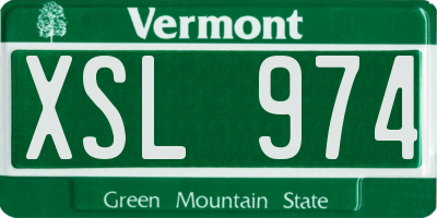 VT license plate XSL974