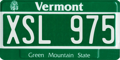 VT license plate XSL975