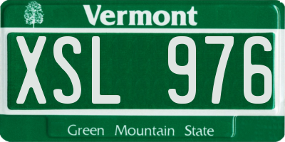 VT license plate XSL976