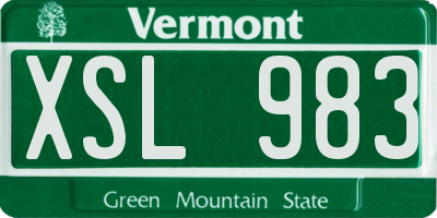 VT license plate XSL983
