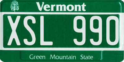 VT license plate XSL990