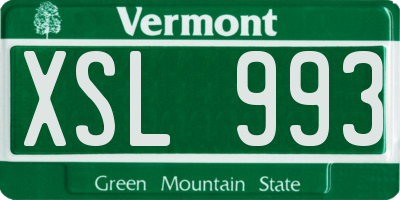 VT license plate XSL993