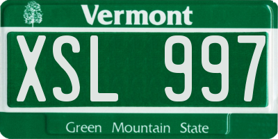 VT license plate XSL997