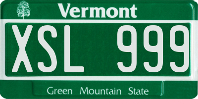VT license plate XSL999