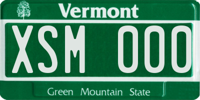 VT license plate XSM000