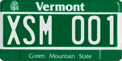 VT license plate XSM001