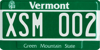 VT license plate XSM002