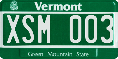 VT license plate XSM003