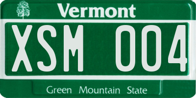 VT license plate XSM004