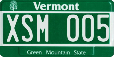 VT license plate XSM005