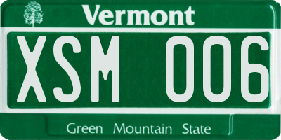VT license plate XSM006