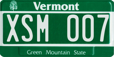 VT license plate XSM007