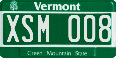 VT license plate XSM008