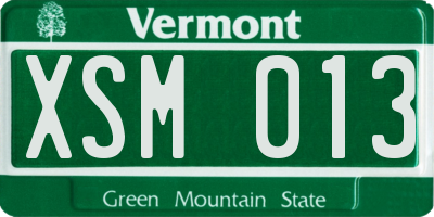 VT license plate XSM013