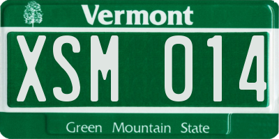 VT license plate XSM014