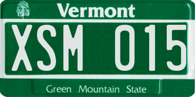 VT license plate XSM015