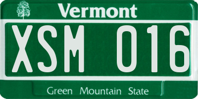 VT license plate XSM016