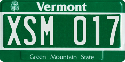 VT license plate XSM017