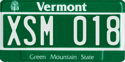 VT license plate XSM018