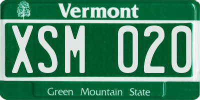 VT license plate XSM020