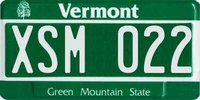 VT license plate XSM022