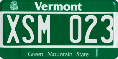VT license plate XSM023