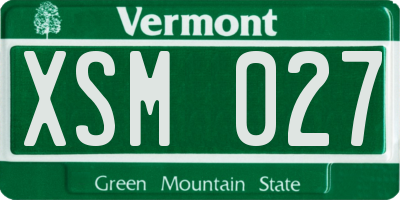 VT license plate XSM027