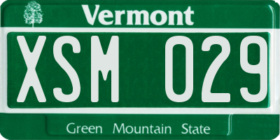 VT license plate XSM029
