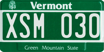 VT license plate XSM030