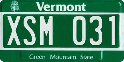 VT license plate XSM031