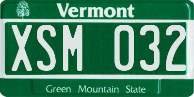 VT license plate XSM032