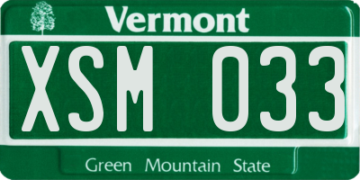VT license plate XSM033