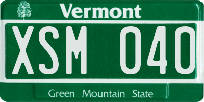 VT license plate XSM040