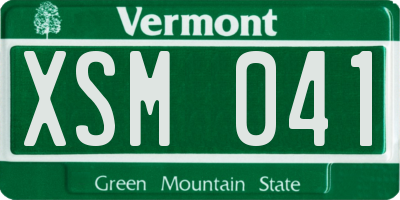 VT license plate XSM041