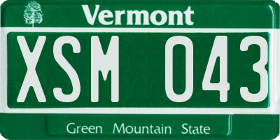 VT license plate XSM043