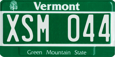 VT license plate XSM044