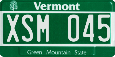 VT license plate XSM045