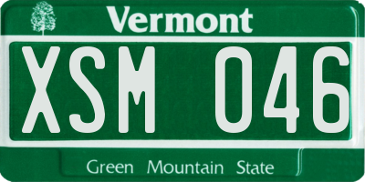VT license plate XSM046