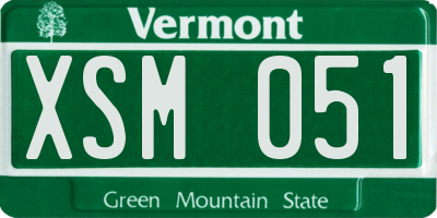 VT license plate XSM051