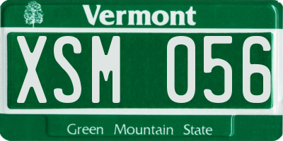 VT license plate XSM056