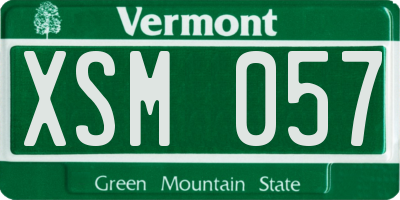 VT license plate XSM057