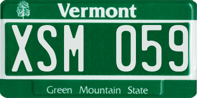VT license plate XSM059