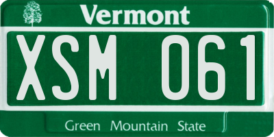 VT license plate XSM061