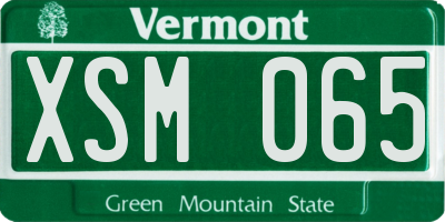 VT license plate XSM065