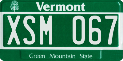 VT license plate XSM067