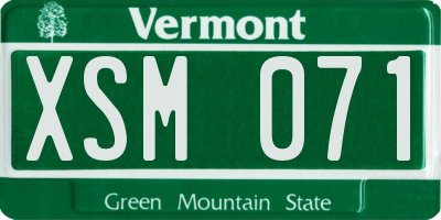 VT license plate XSM071