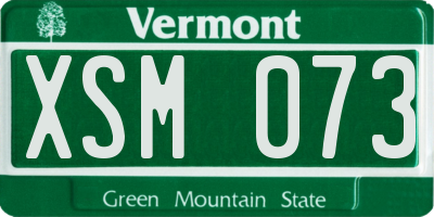 VT license plate XSM073