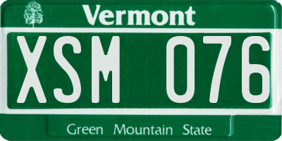VT license plate XSM076