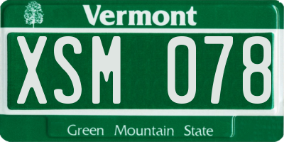 VT license plate XSM078